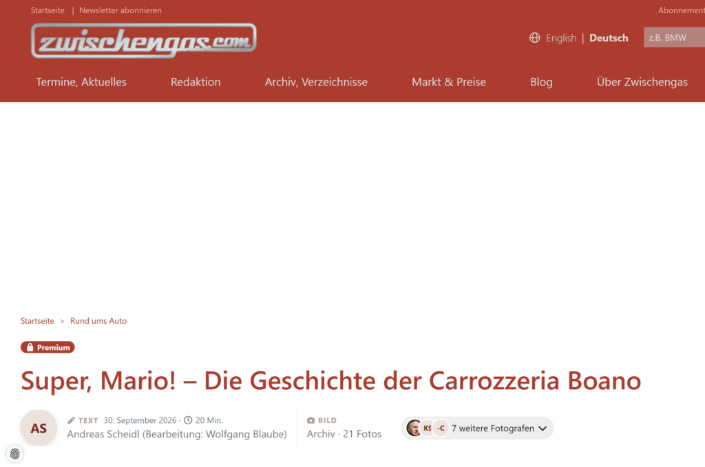 Super, Mario! – The History of Carrozzeria Boano
